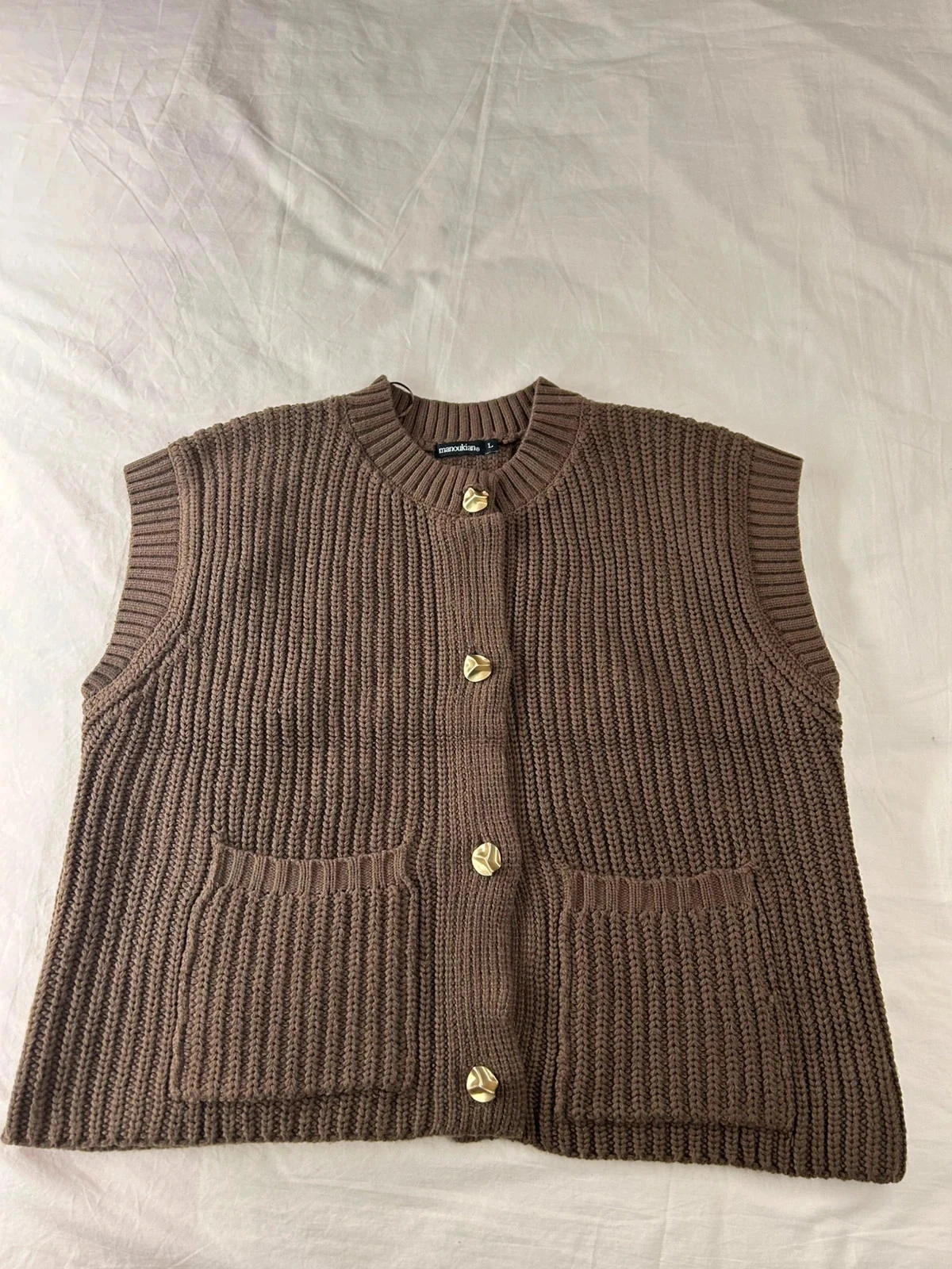 Gilet cardigan marron vintage manoukian